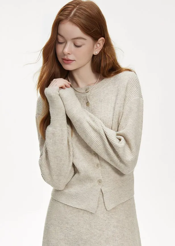 BASIC BUTTON KNIT CARDIGAN