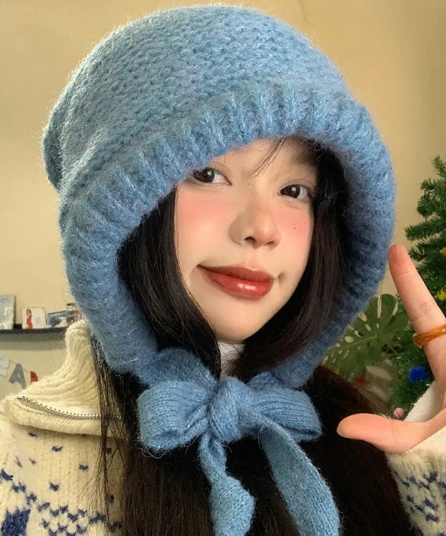 Boutique Blue Thick Warm Knit Bonnie Hat WB021