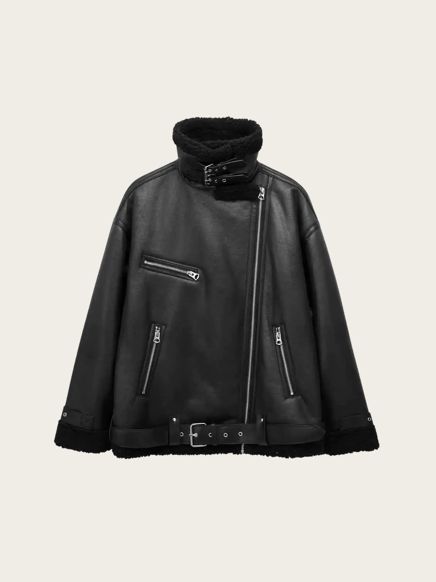 Brylei Faux Leather Shearling Jacket