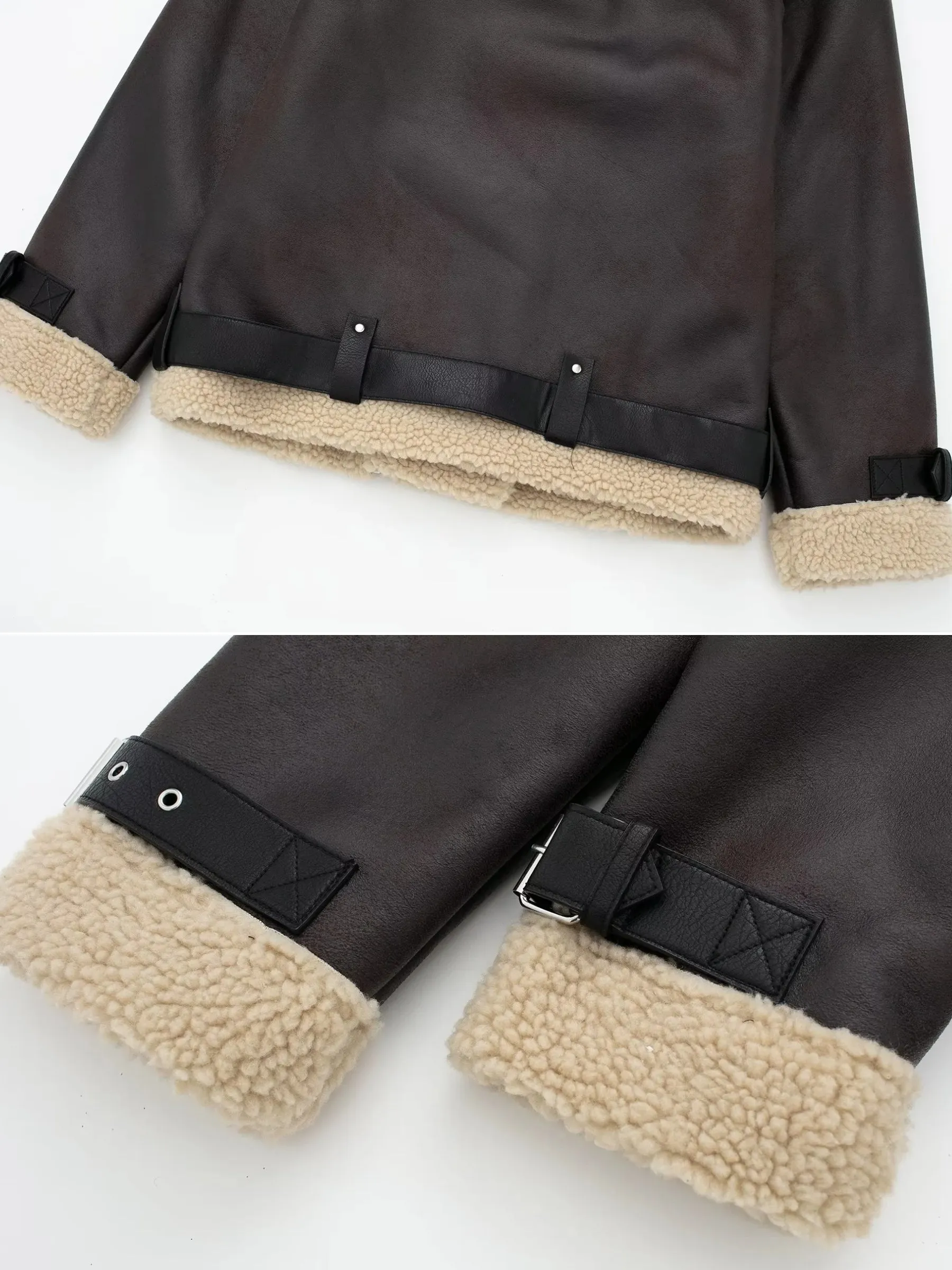 Brylei Faux Leather Shearling Jacket