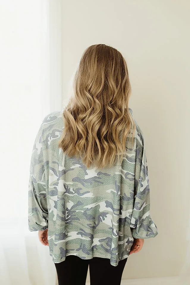 Camo Print Oversized Hoodie