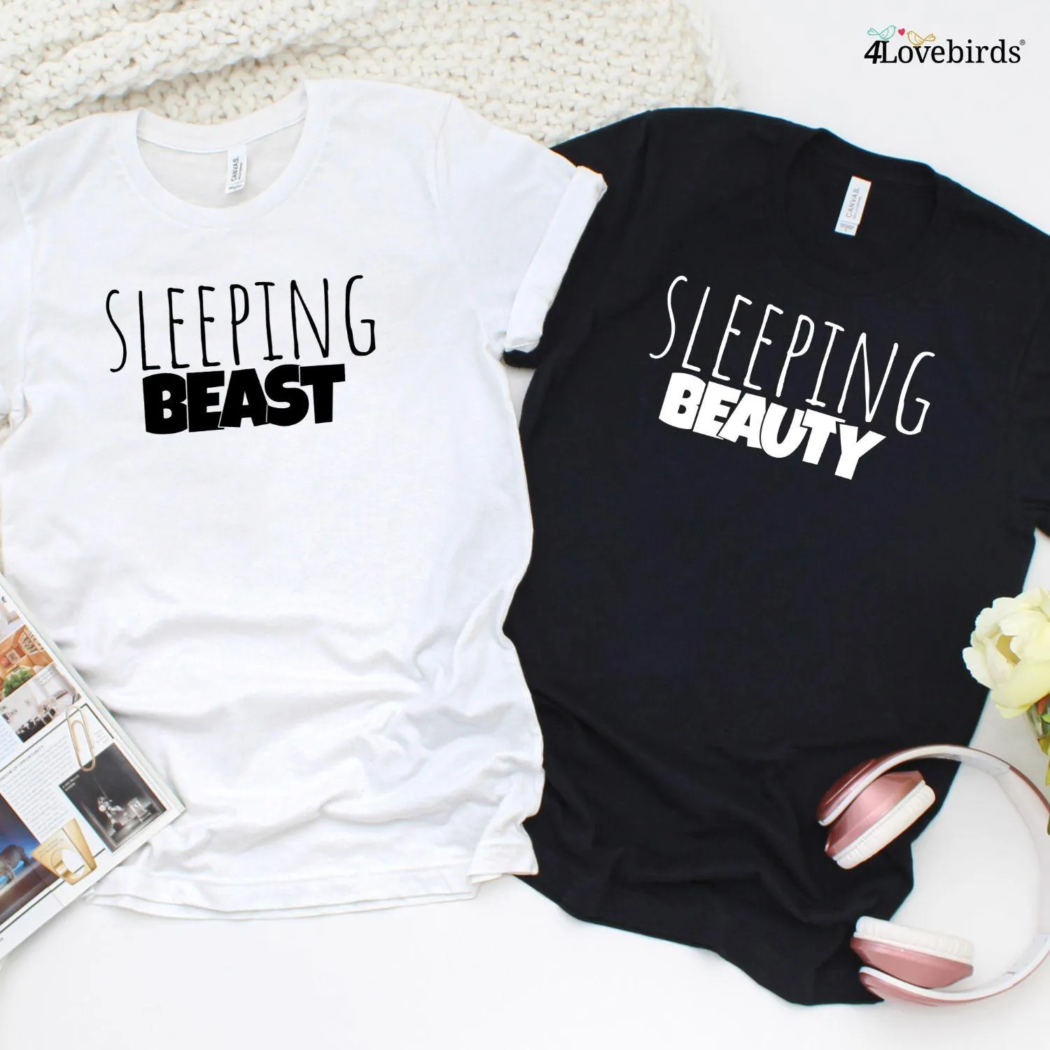 Couple's Sleeping Beauty/Beast Gift Set - Fun, Comfy Matching Outfits