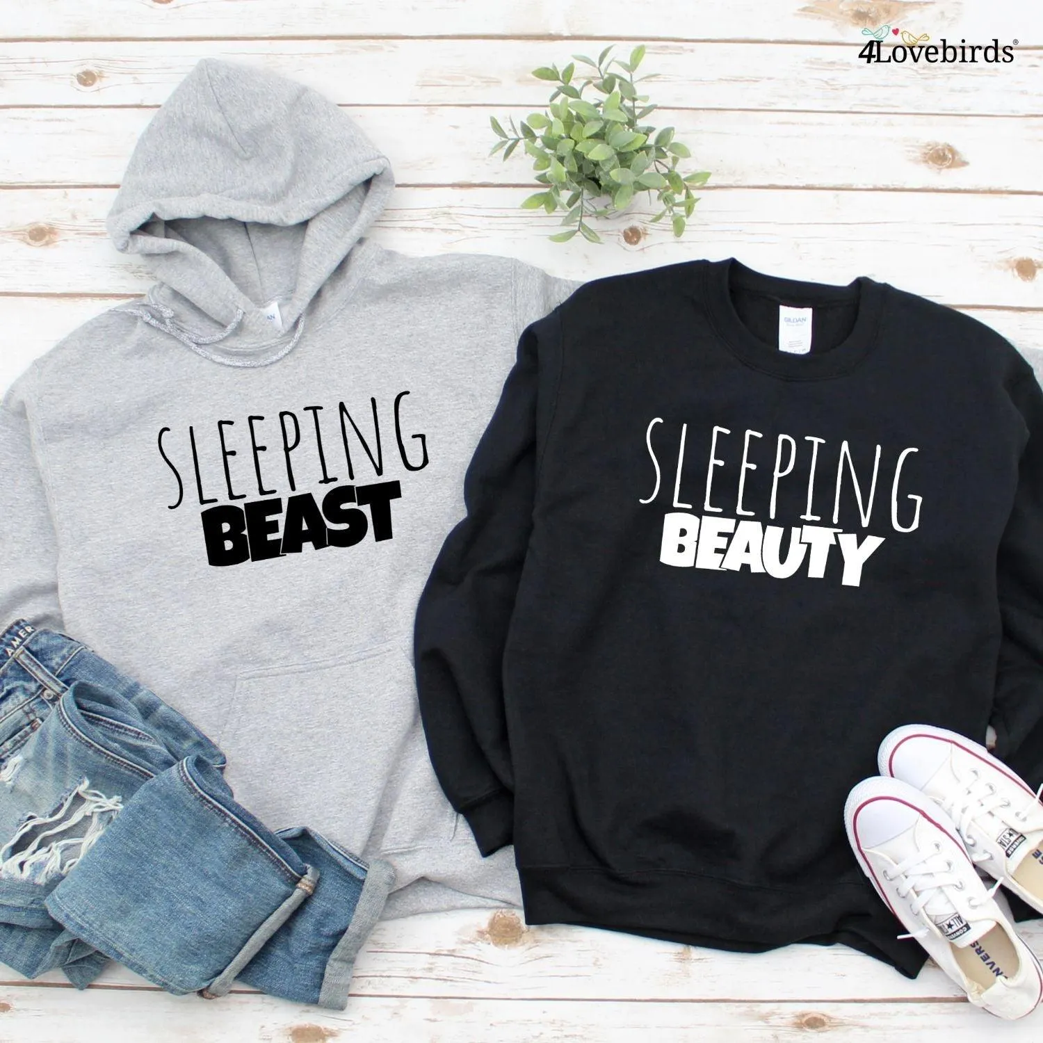 Couple's Sleeping Beauty/Beast Gift Set - Fun, Comfy Matching Outfits