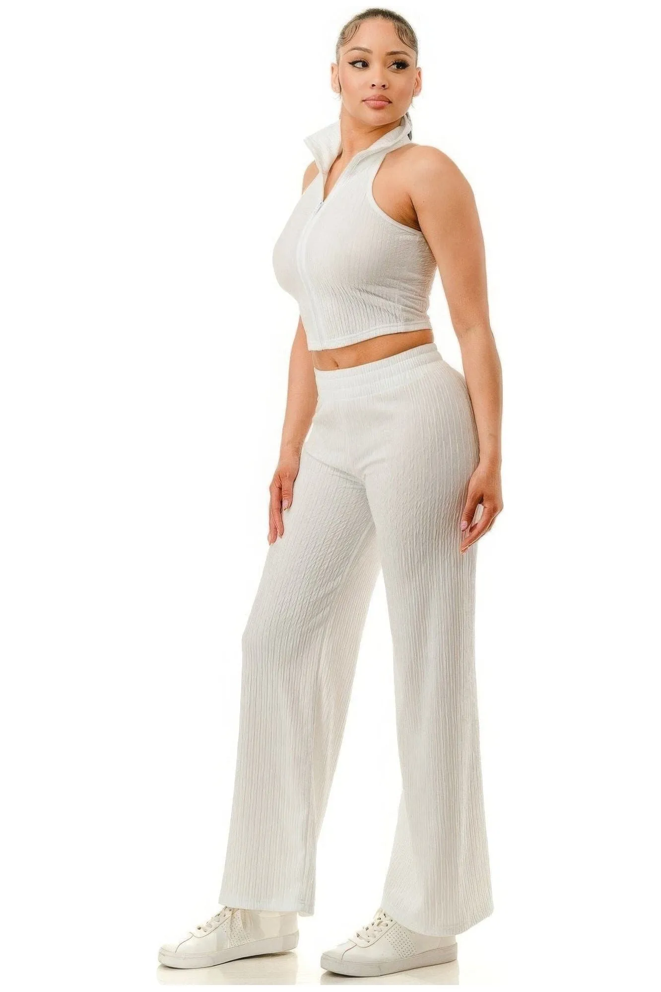 Crinkle Wide Pants Set