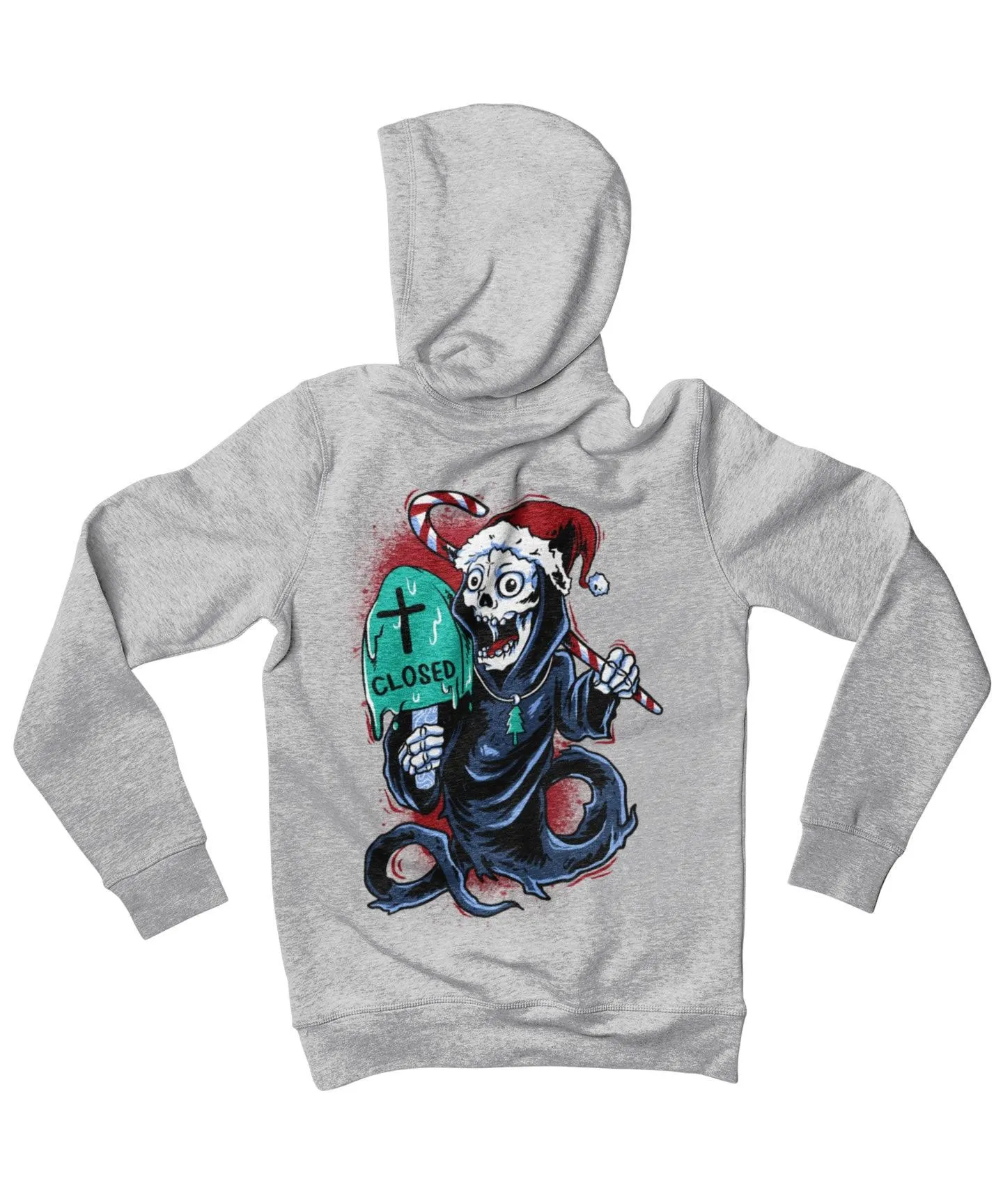 Death Free Day Of Santa Back Printed Christmas Hoodie