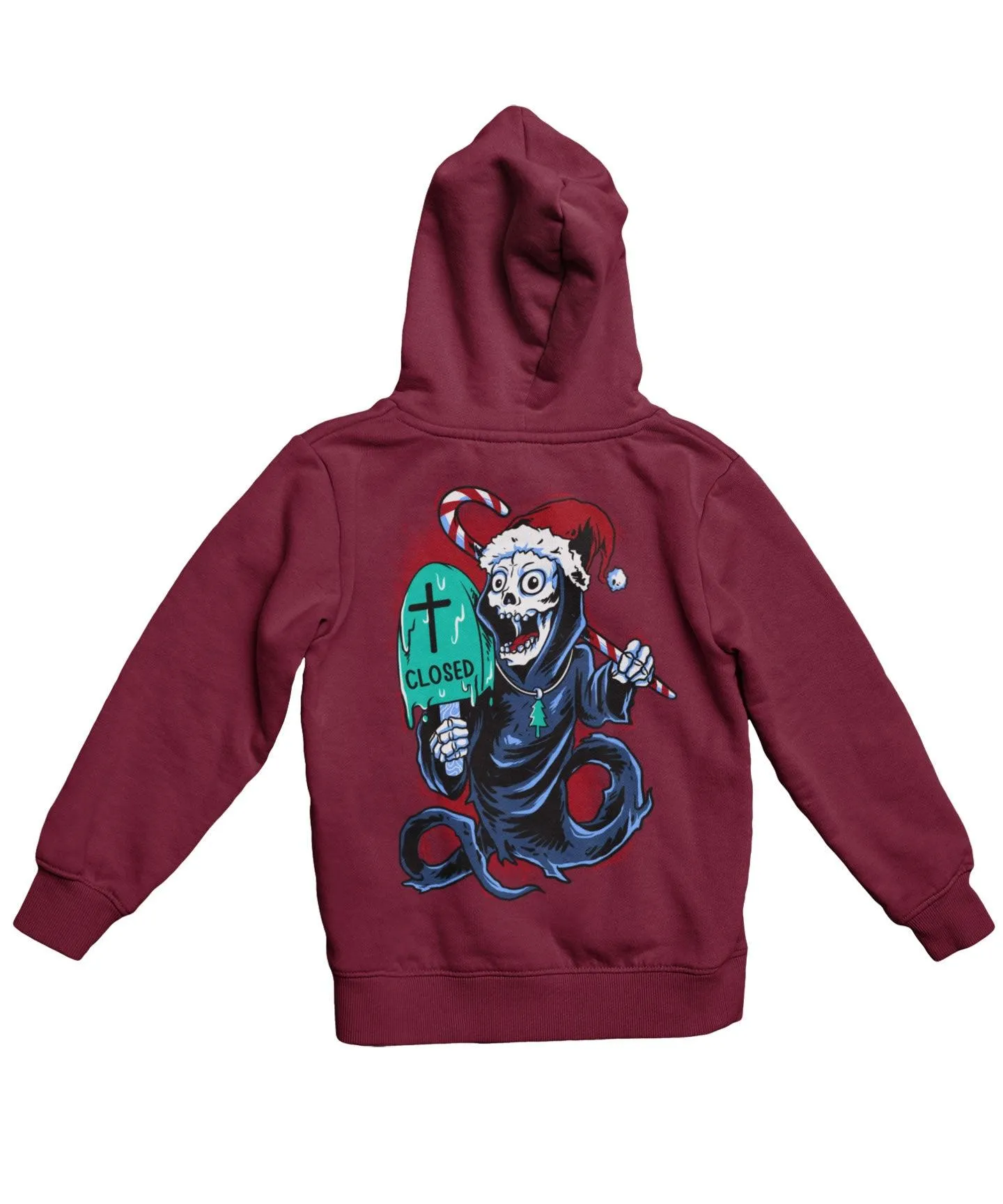 Death Free Day Of Santa Back Printed Christmas Hoodie