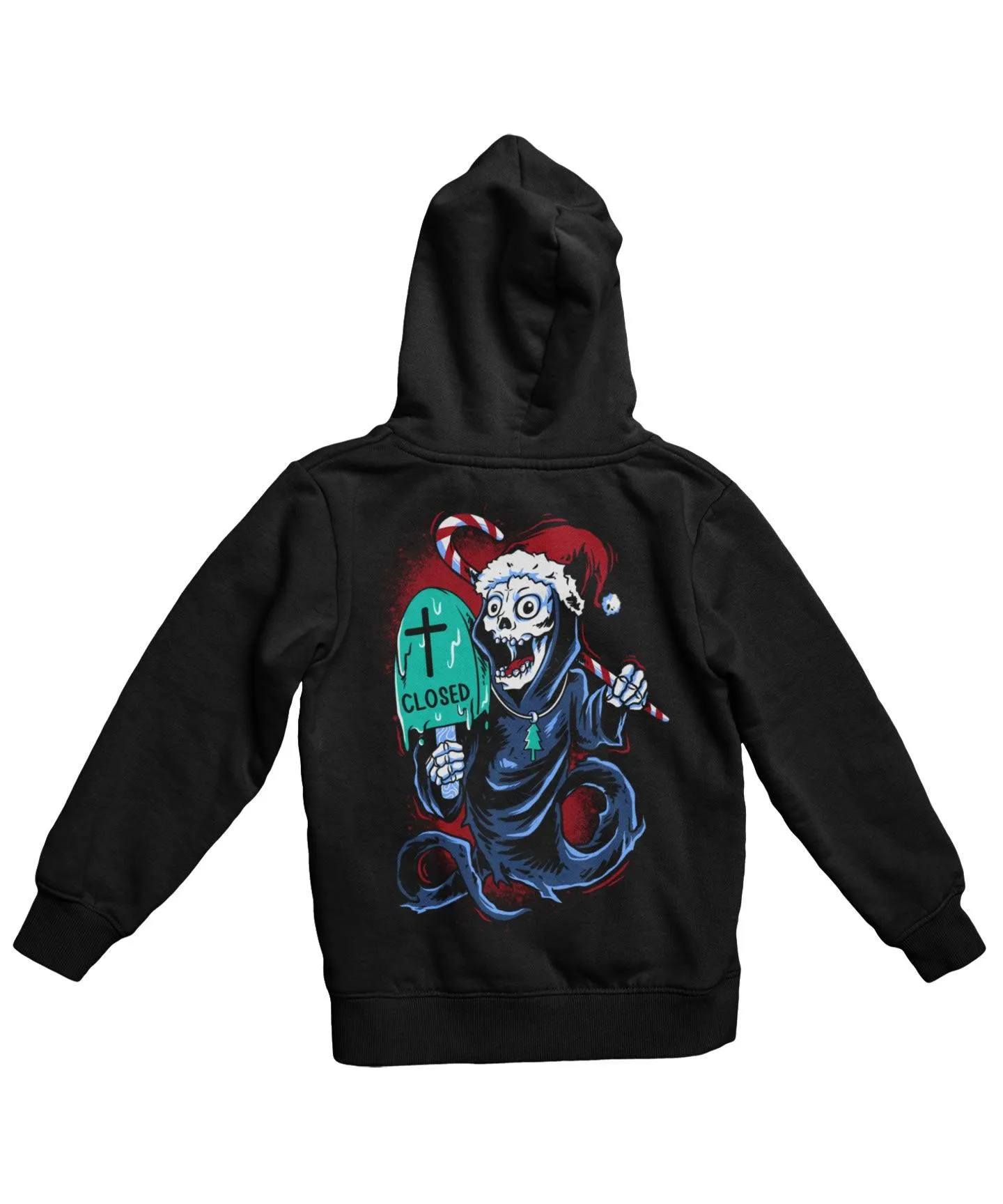 Death Free Day Of Santa Back Printed Christmas Hoodie