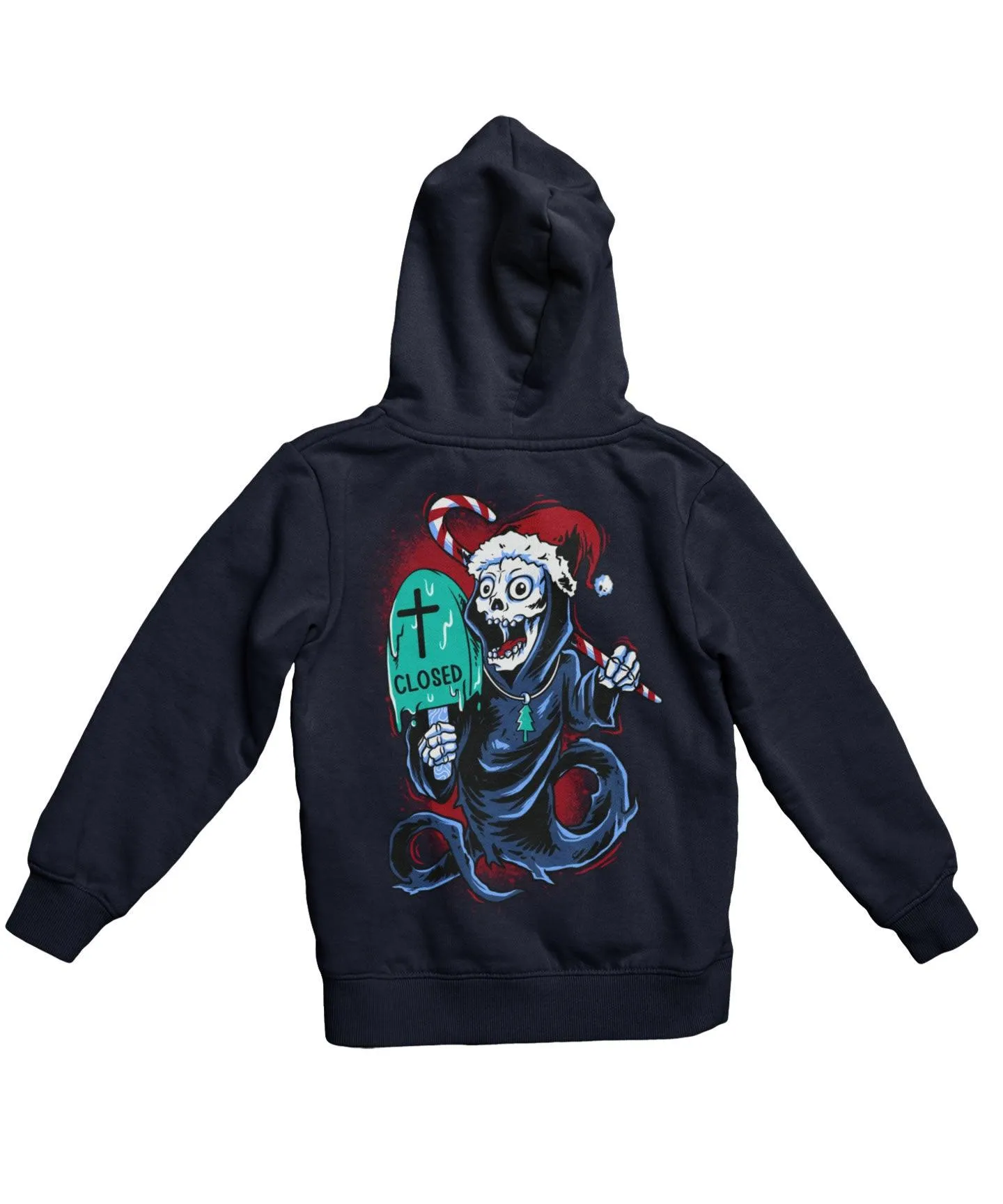 Death Free Day Of Santa Back Printed Christmas Hoodie