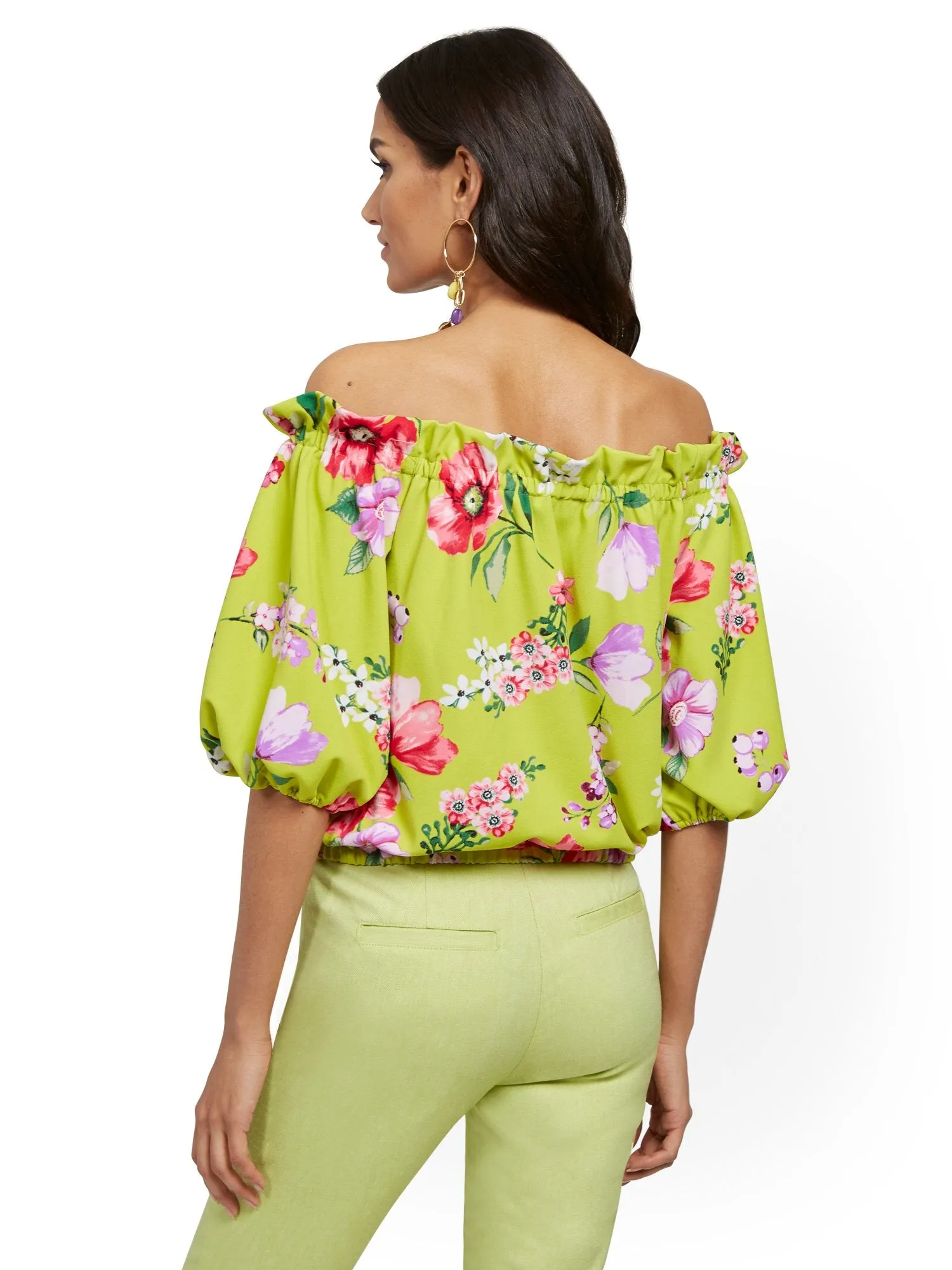 Floral Off-The-Shoulder Top - 7th Avenue