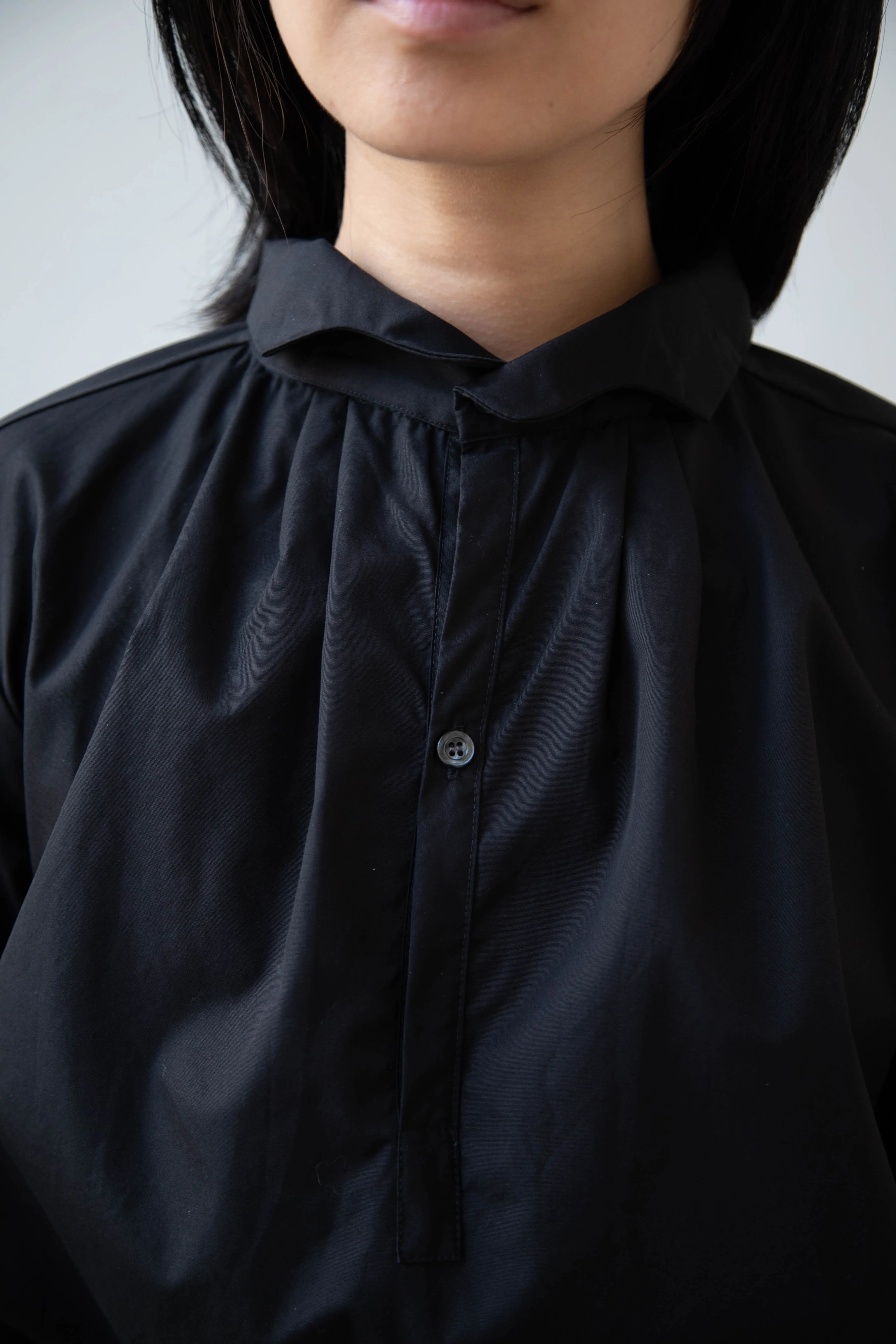 Gallego Desportes | Petite Collar Blouse in Black