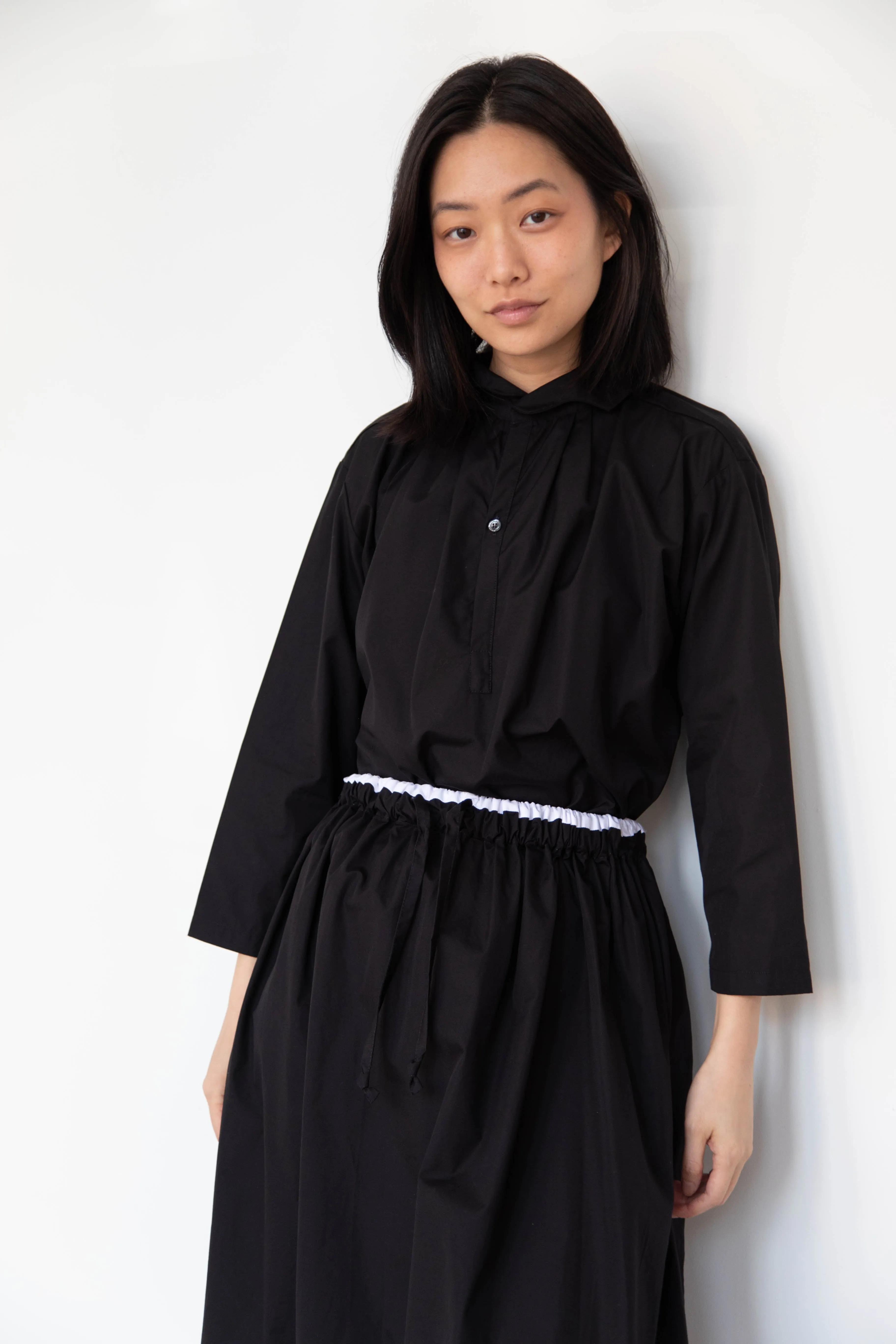 Gallego Desportes | Petite Collar Blouse in Black