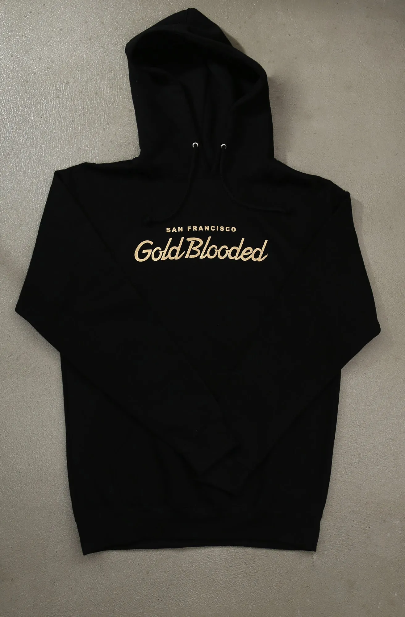 Gold Blooded Script (Men's Black Hoody)