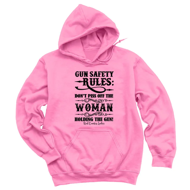 Gun Safety Rules Black Print Hoodies & Long Sleeves