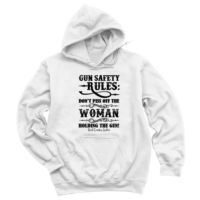 Gun Safety Rules Black Print Hoodies & Long Sleeves