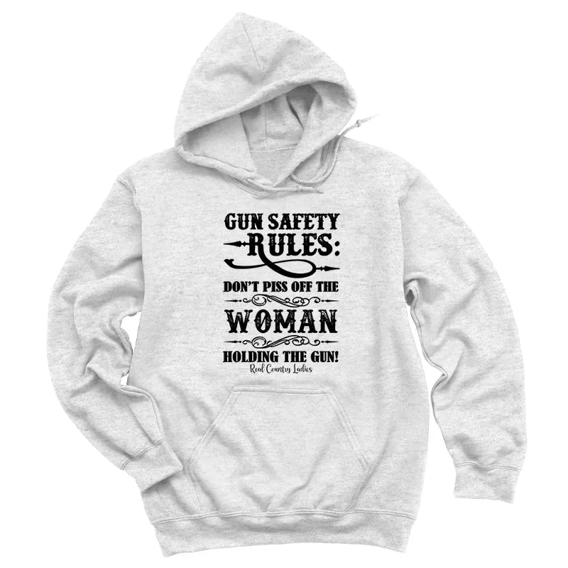 Gun Safety Rules Black Print Hoodies & Long Sleeves