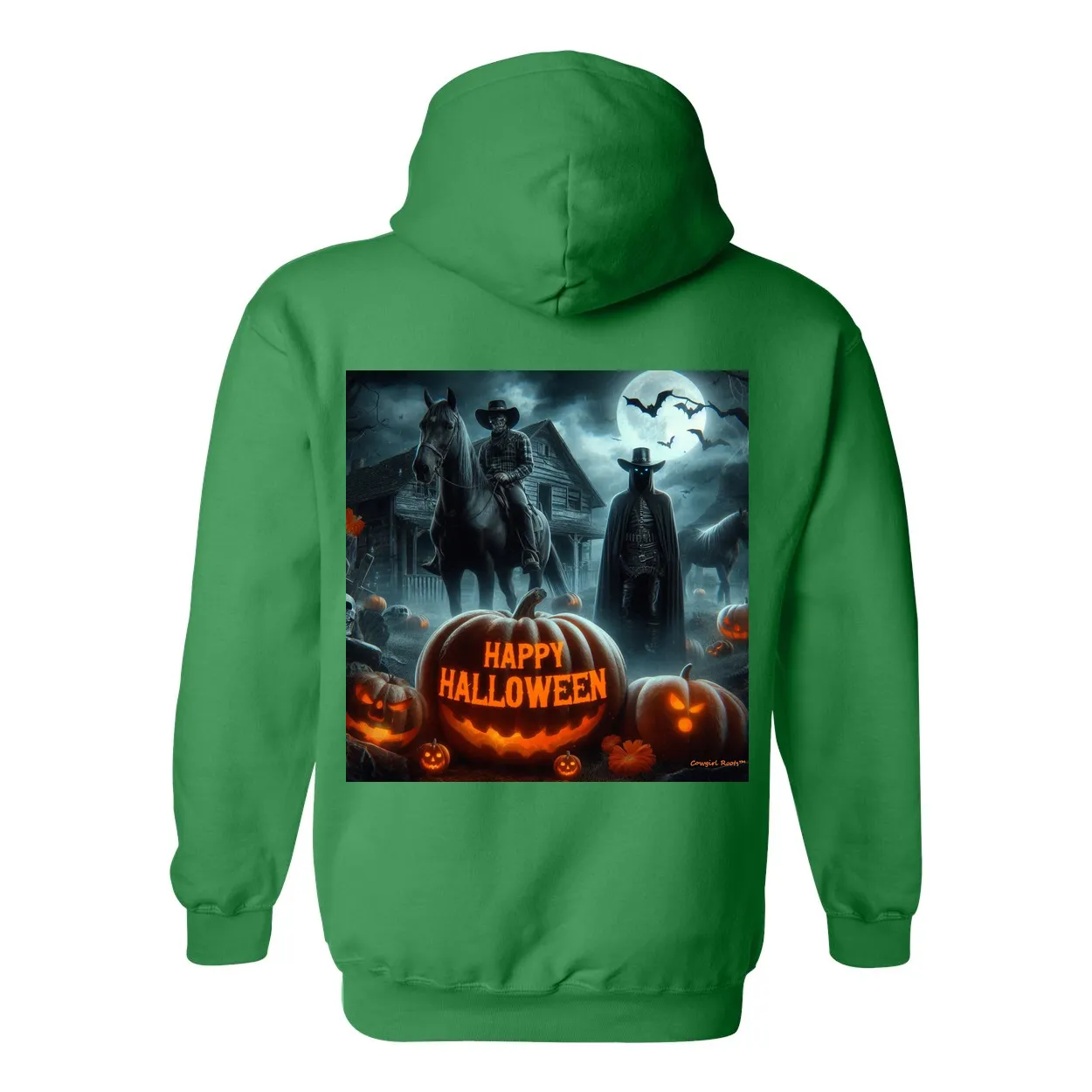 Happy Western Hallows Eve Hooded Sweatshirt Front Pocket Hoodies