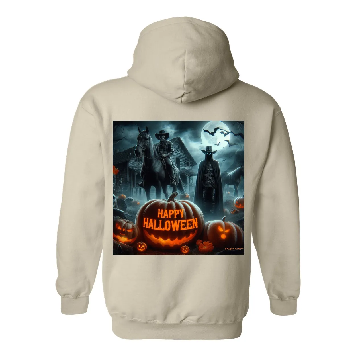 Happy Western Hallows Eve Hooded Sweatshirt Front Pocket Hoodies