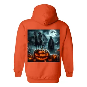 Happy Western Hallows Eve Hooded Sweatshirt Front Pocket Hoodies