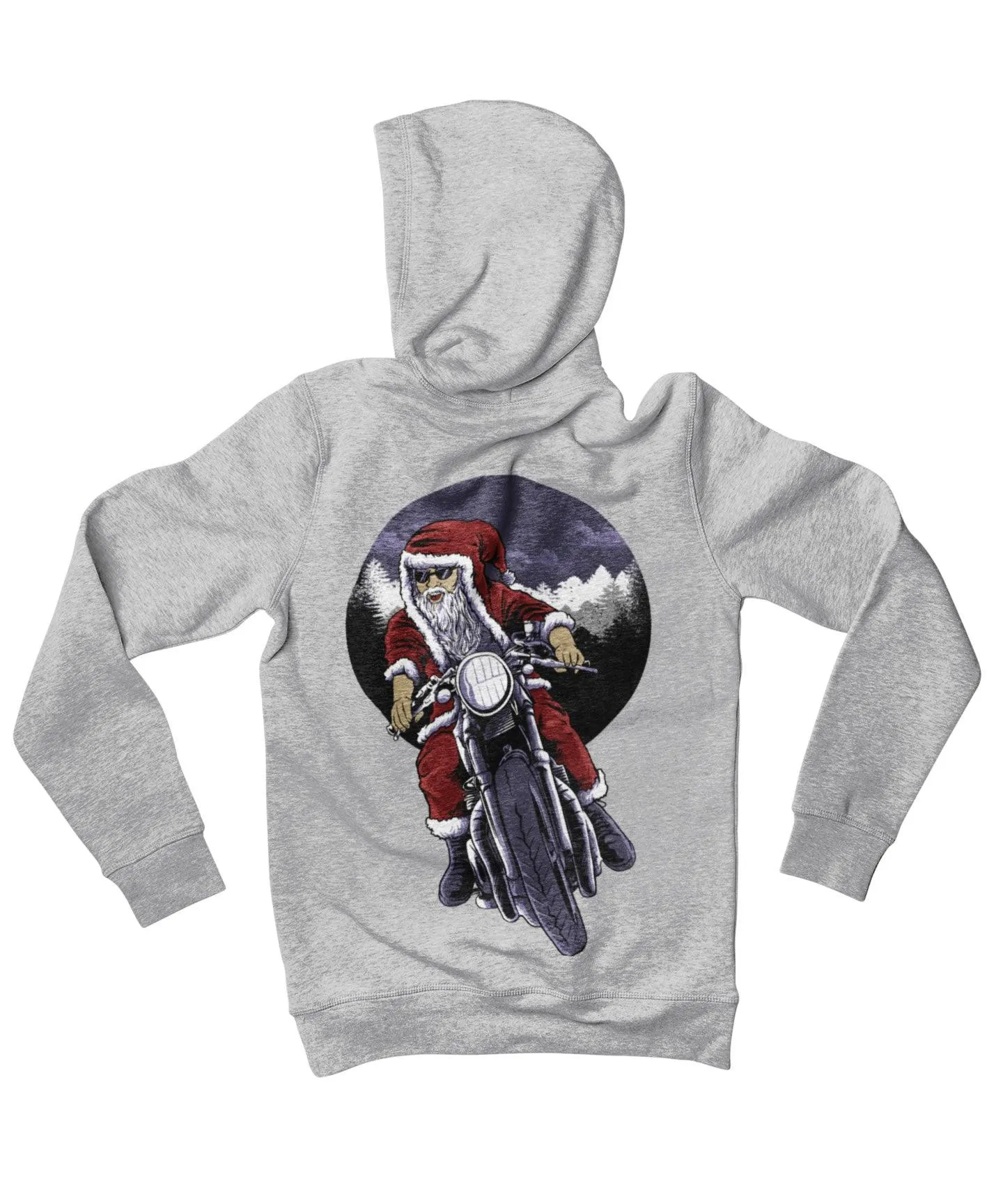 Holiday Rider Santa Back Printed Christmas Hoodie