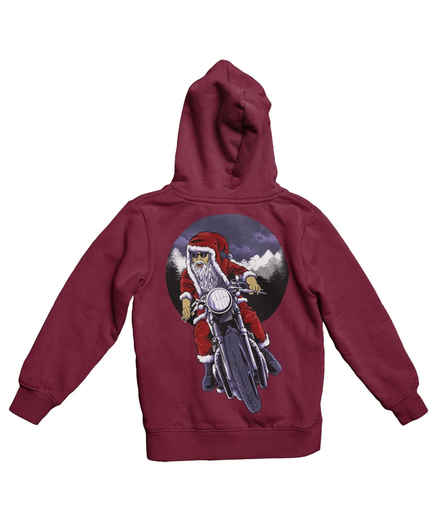 Holiday Rider Santa Back Printed Christmas Hoodie