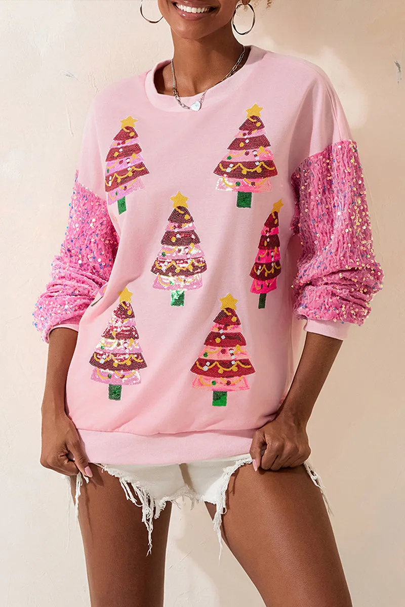 HTT1265 Gingerbread Sequin Holiday Sweater Top