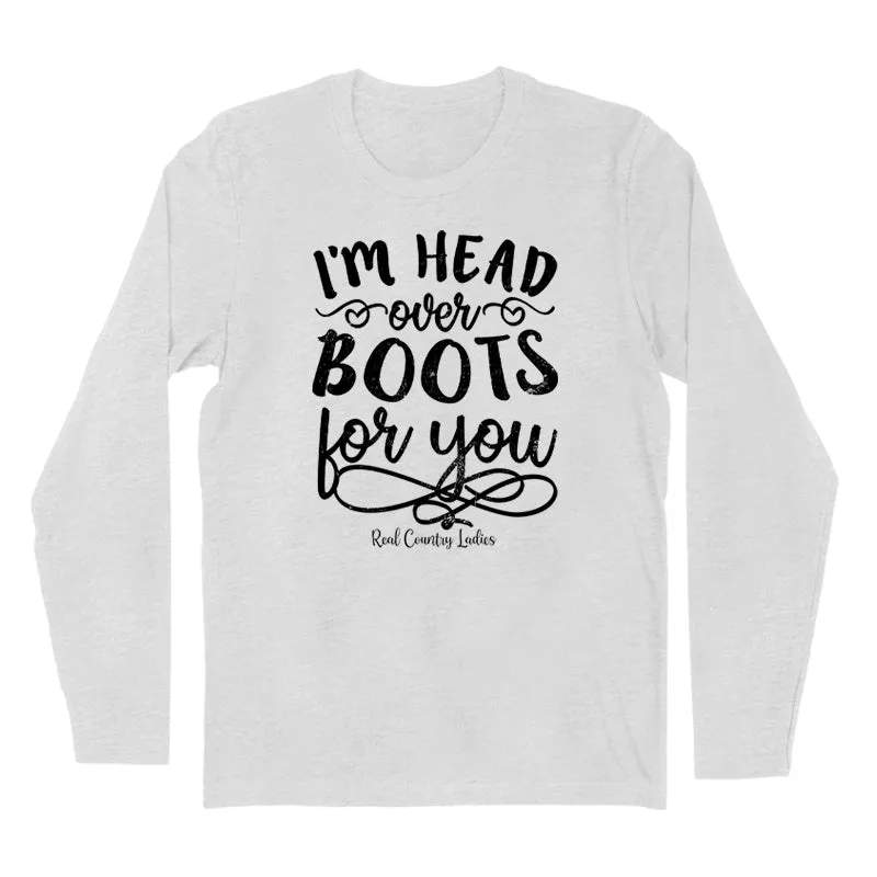 I'm Head Over Boots For You Black Print Hoodies & Long Sleeves