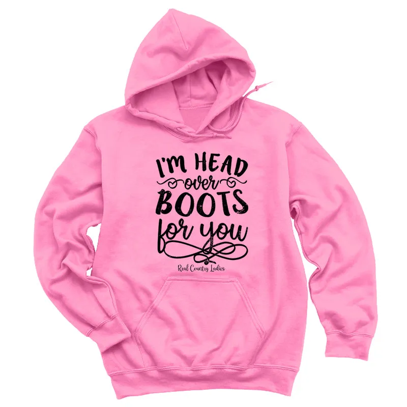 I'm Head Over Boots For You Black Print Hoodies & Long Sleeves