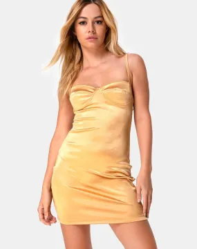 Leta Bodycon Dress in Warm Gold