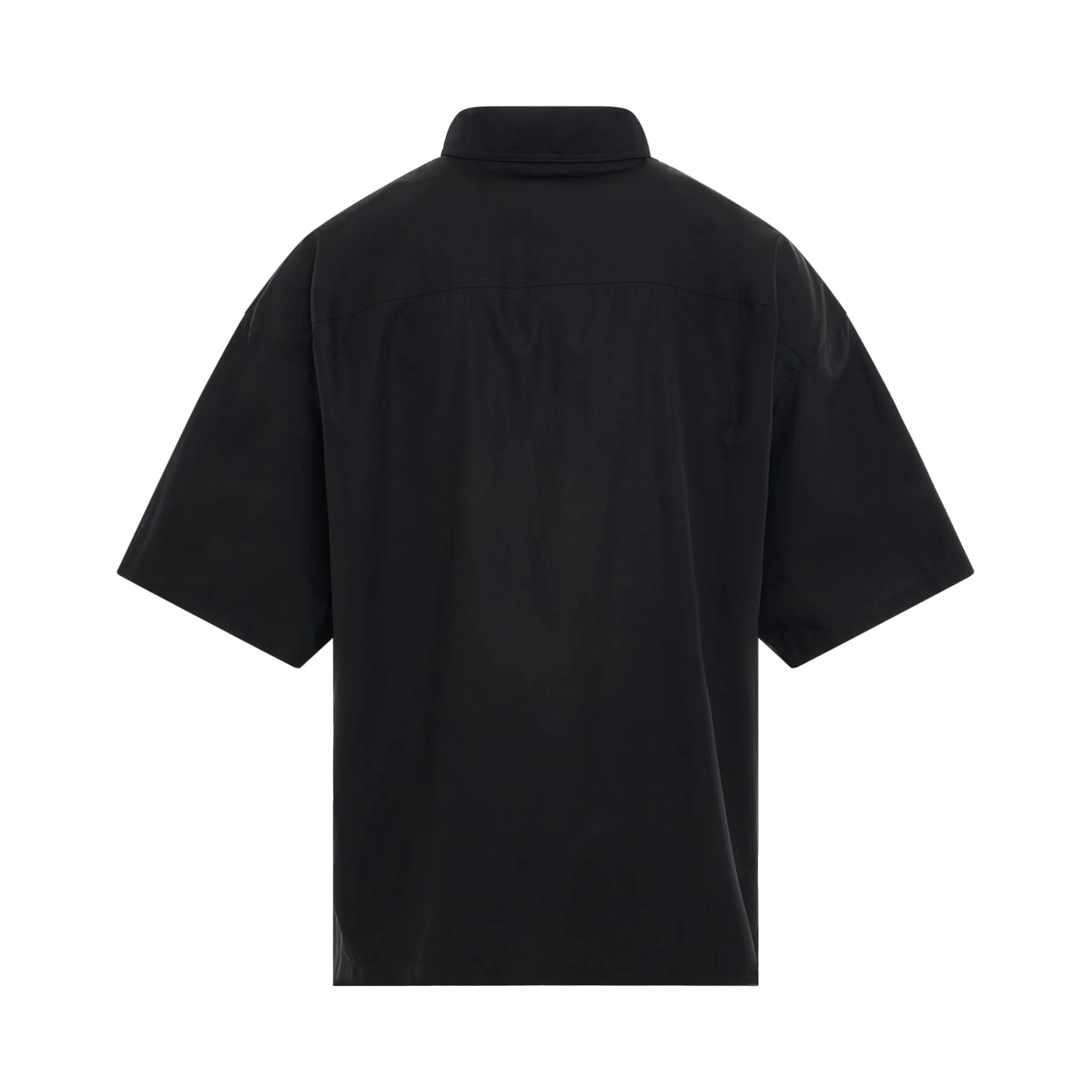 Logo Patch Short Sleeve Shirt in Black