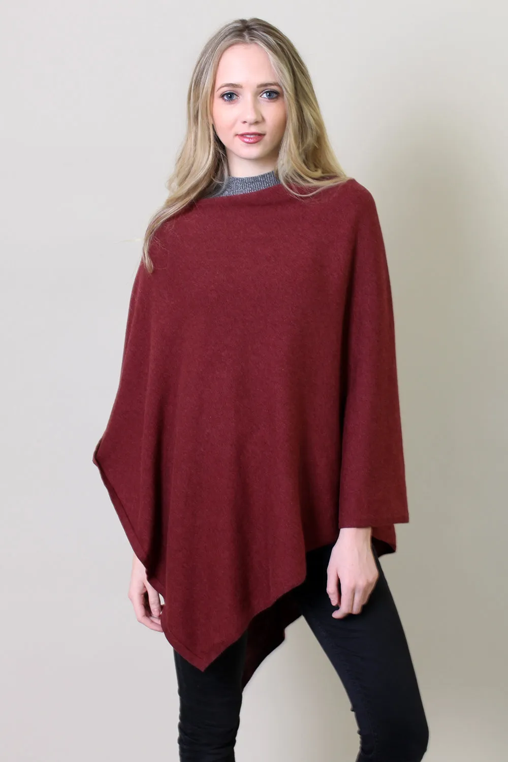 Loving Thread Women's Organic Sweater Knit Boatneck Poncho Wrap