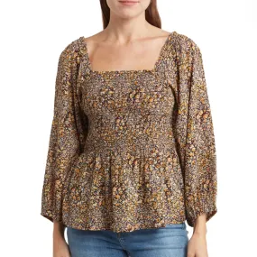 Madewell Lucie Floral Smocked Peplum Top