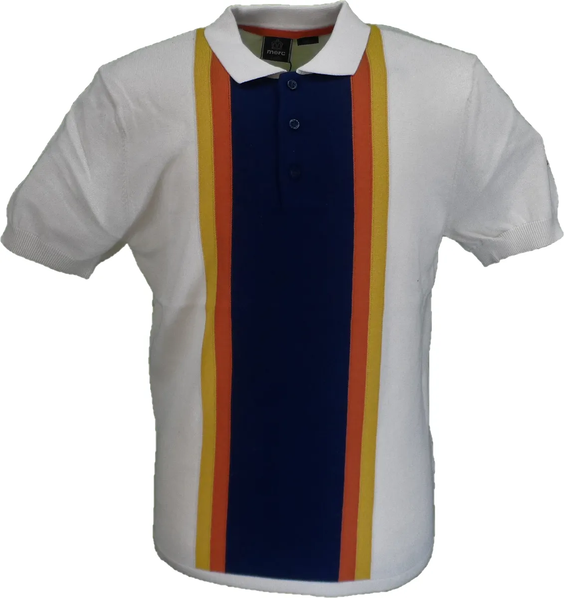 Merc Mens Derrick Vanilla Vintage Knitted Mod Polo Shirts