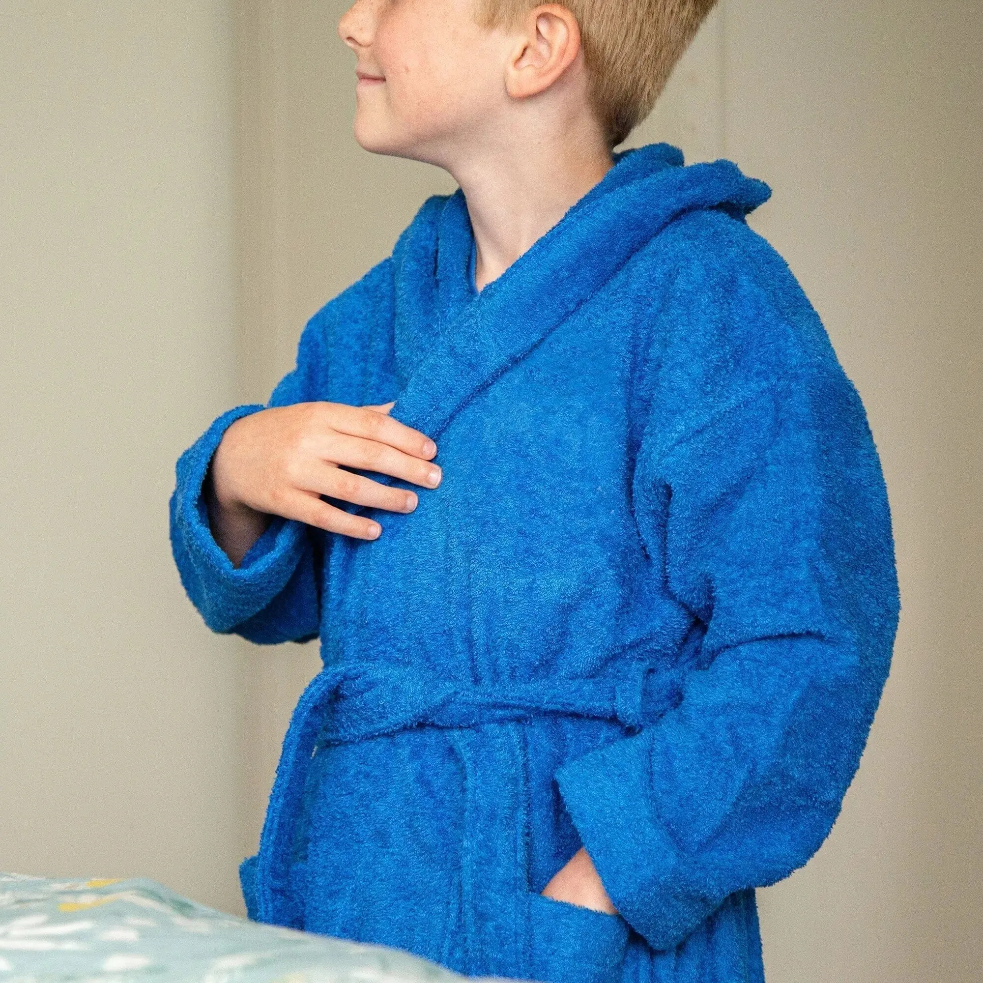 Personalised Children's Hooded Bathrobe Ages 2 to 12 - Front and Back Embroidery