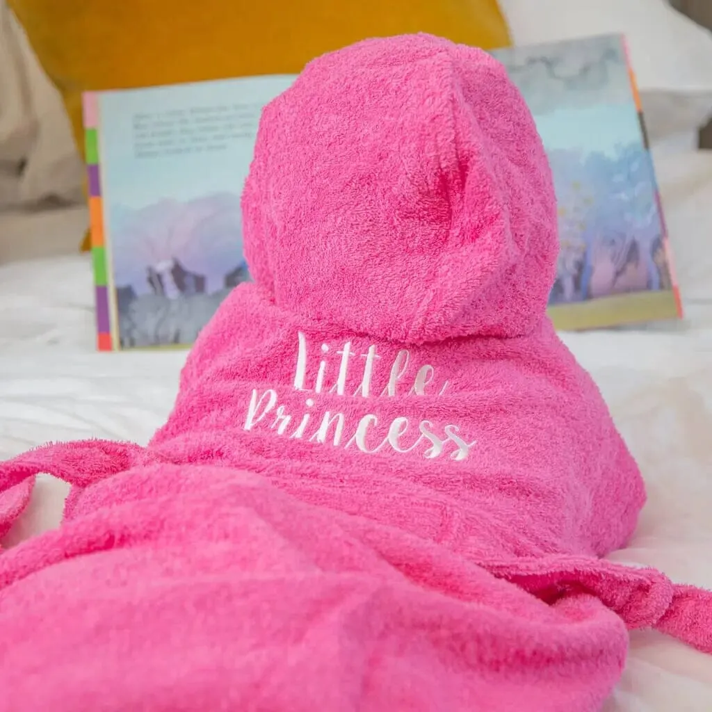 Personalised Children's Hooded Bathrobe Ages 2 to 12 - Front and Back Embroidery