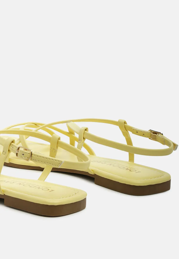 Petal Molly Cuddles Cross Strap Detail Flat Sandals