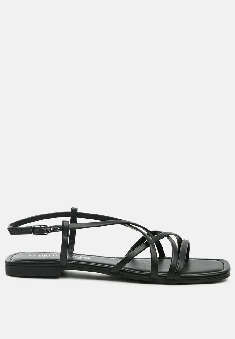 Petal Molly Cuddles Cross Strap Detail Flat Sandals