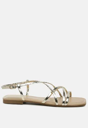 Petal Molly Cuddles Cross Strap Detail Flat Sandals