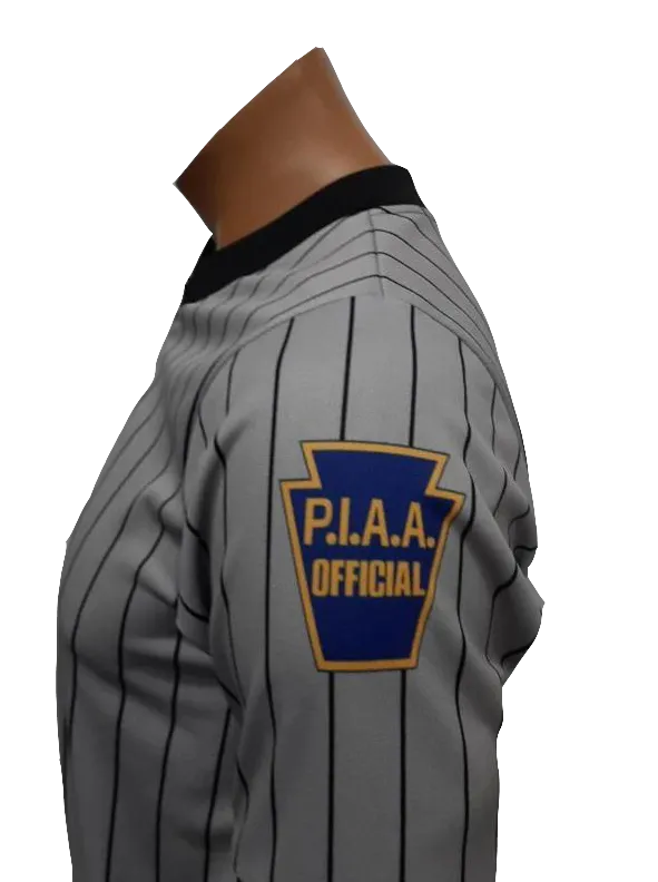 PIAA Grey Mesh V-Neck with Black Pinstripes