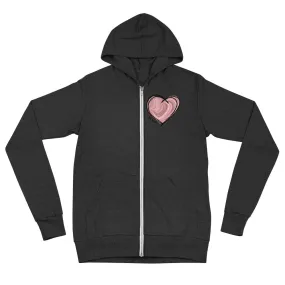 PINK "BE KIND" HEART LIGHT-WEIGHT ZIP HOODIE