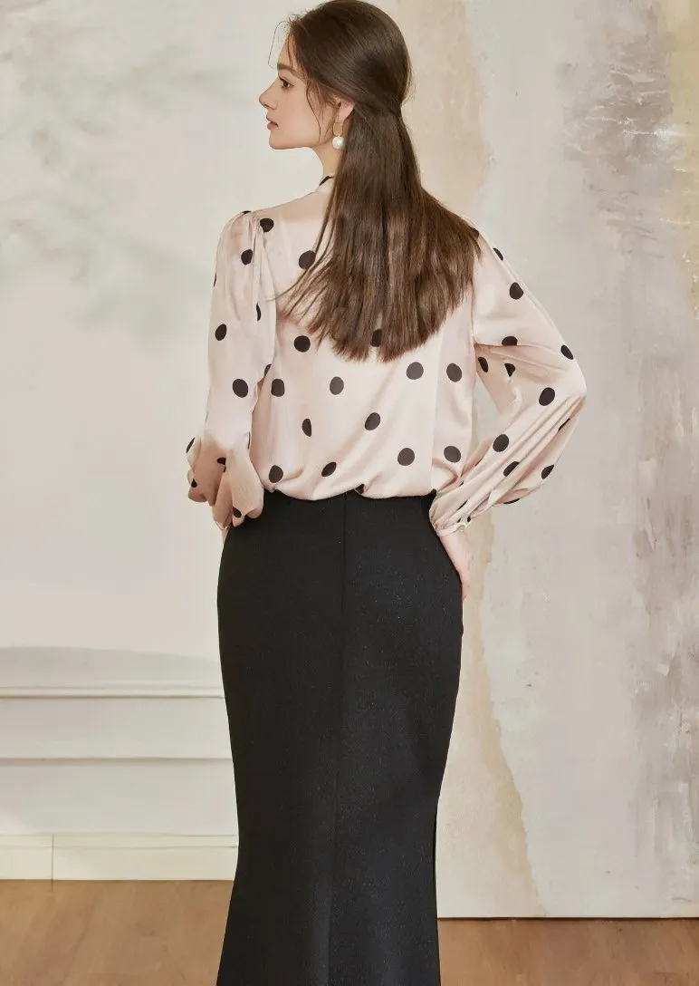 POLKA DOT SATIN SHIRT