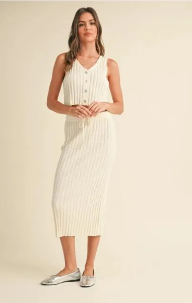 Ribbed Long Knitted Skirt