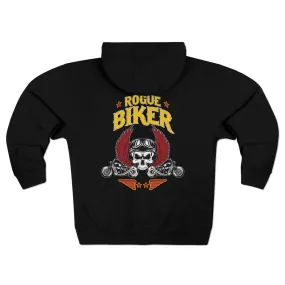 Rogue Biker [Wings & Skull] | Unisex Premium Full Zip Hoodie