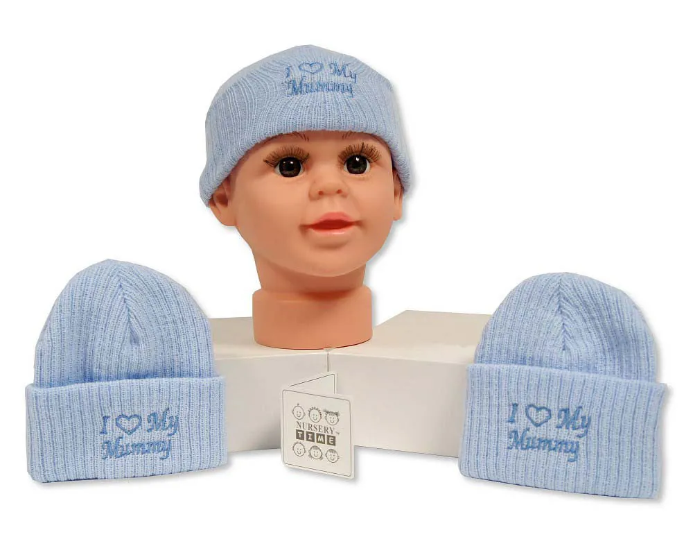 Sheldon Baby Knitted Hat 'I Love Mummy'