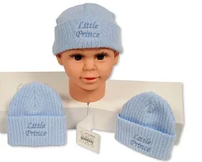 Sheldon Baby Knitted Hat 'Little Prince' Blue