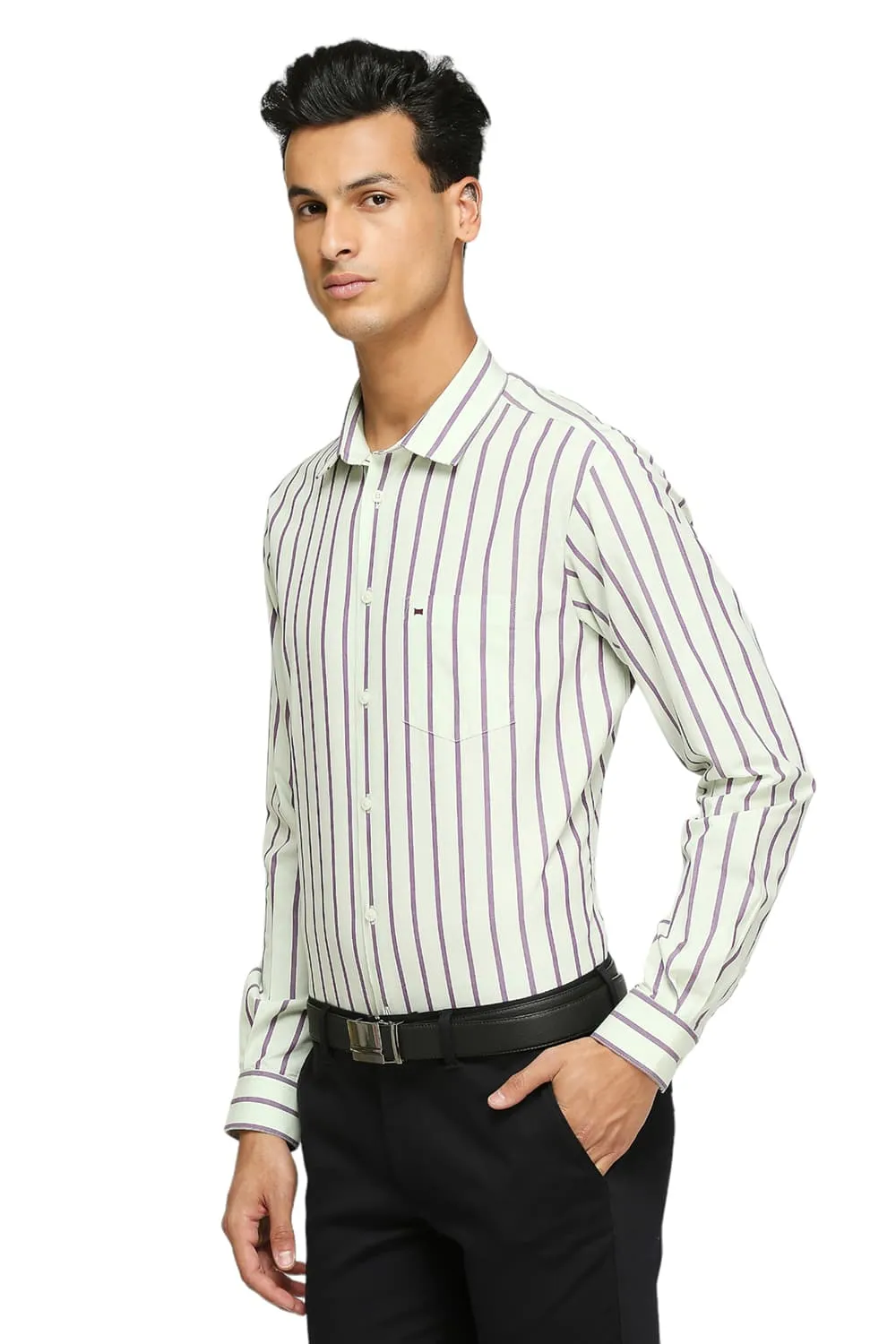 Slim Fit Cotton Stripes Shirts