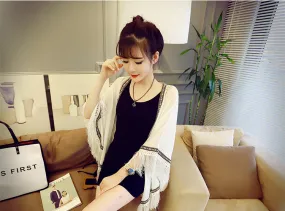 Solid Colored Chiffon Summer Sunscreen Korean Loose Mid-Length Thin Cardigan Women Outdoor Outerwear