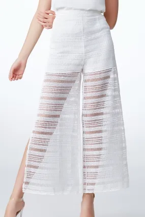 SS'18 NOW Lace Palazzo Pants - White