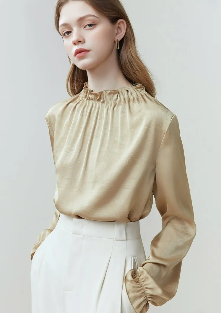 STAND COLLAR FRENCH LONG SLEEVE SHIRT