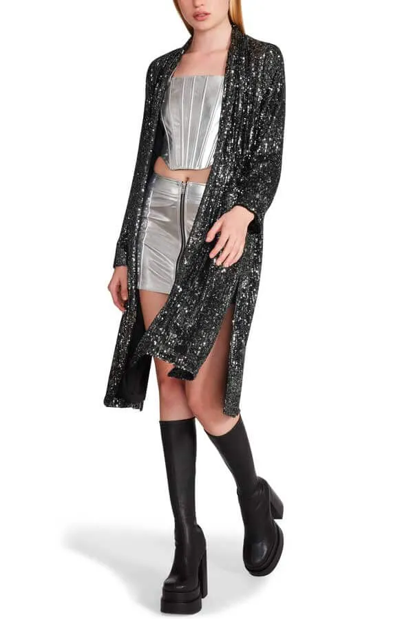 Steve Madden Show Stopper Sequin Duster Jacket