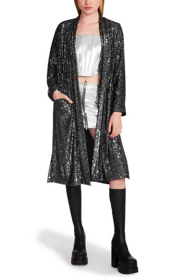 Steve Madden Show Stopper Sequin Duster Jacket